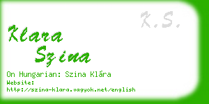 klara szina business card