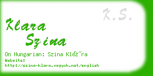 klara szina business card